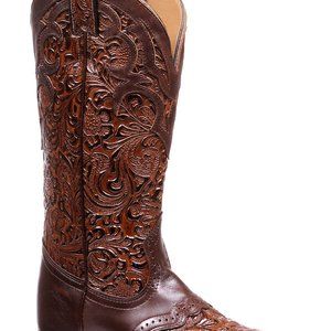 Boulet Women's Hand Tooled Belmont Cowgirl Boot Square Sz 7